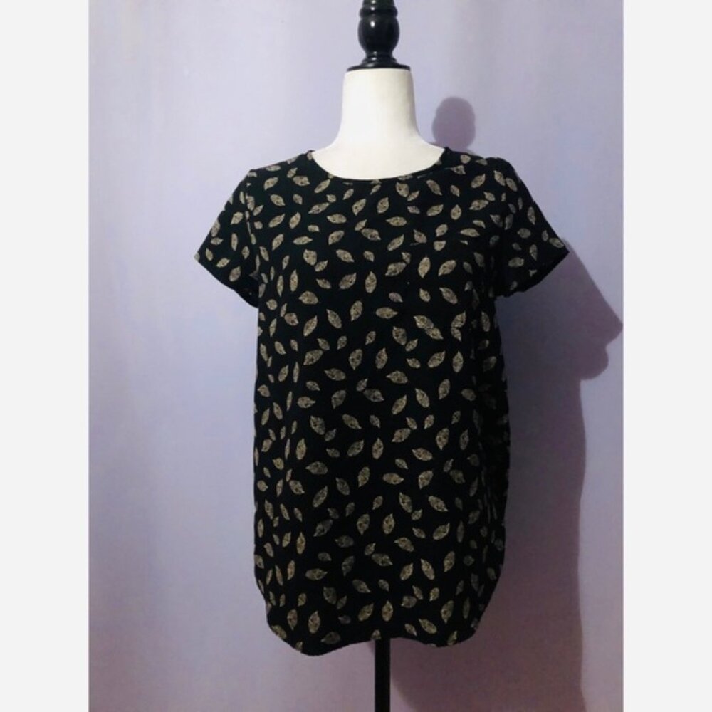 LE LIS black feather print blouse